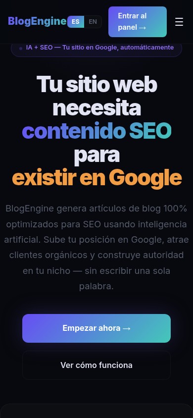 BlogEngine SEO — mobile view
