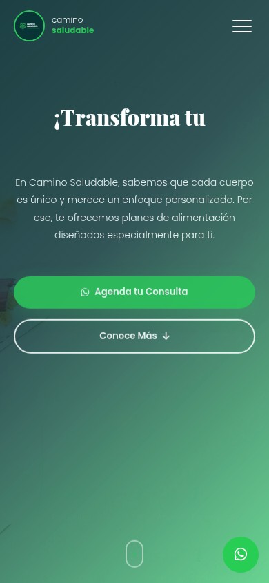Camino Saludable — mobile view