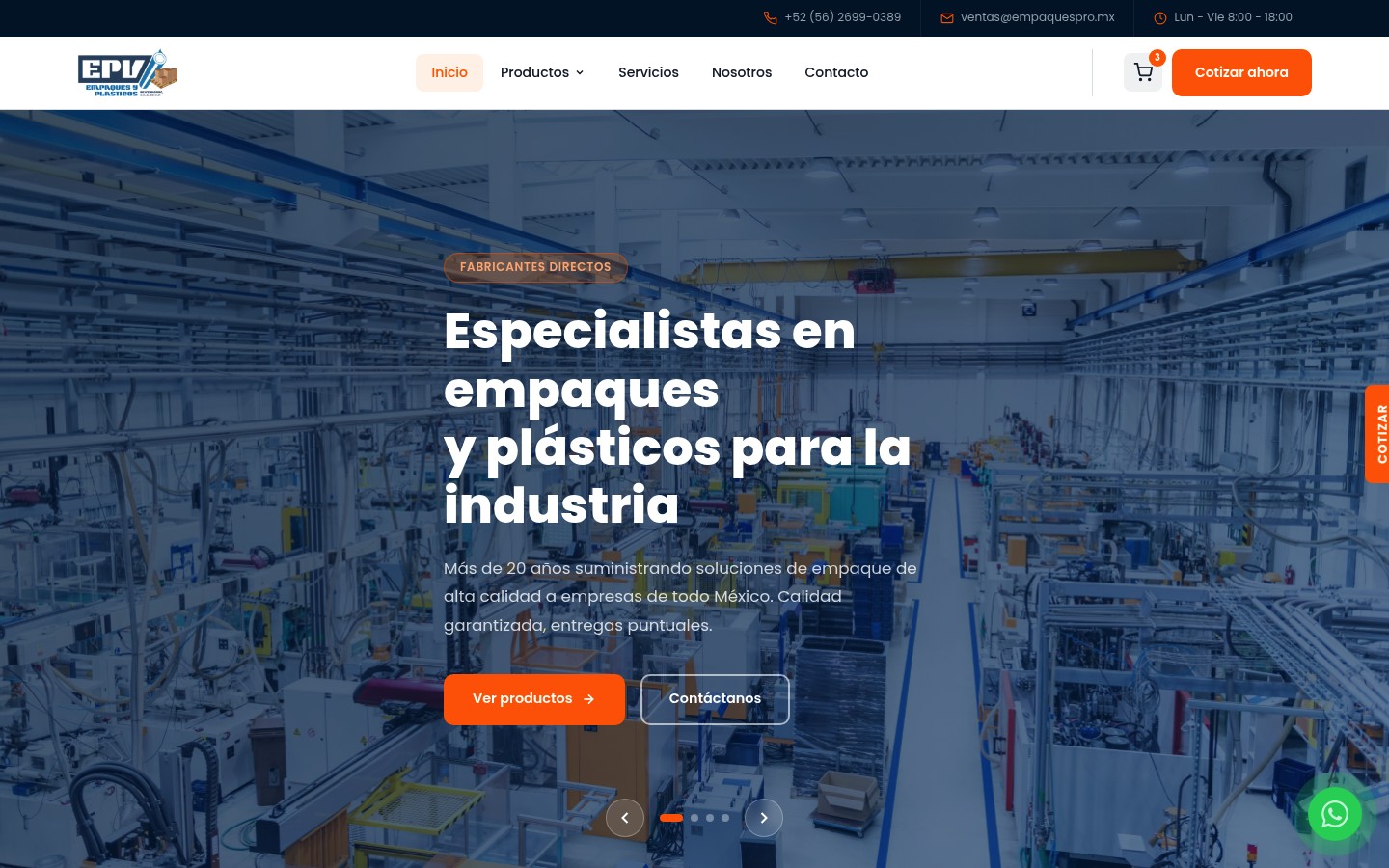 Plásticos y Empaques — project screenshot