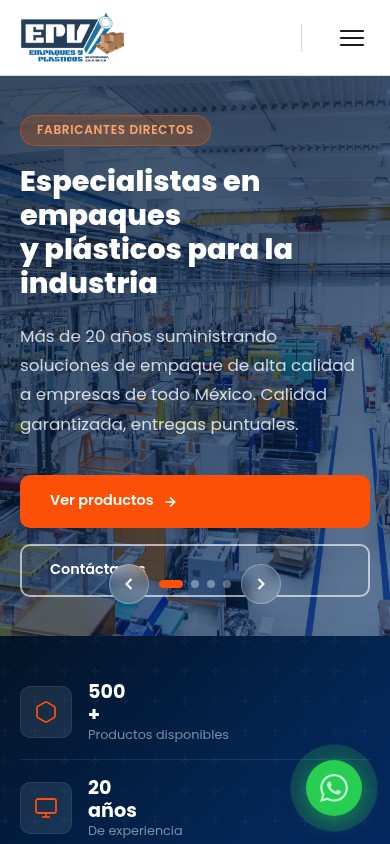 Plásticos y Empaques — mobile view