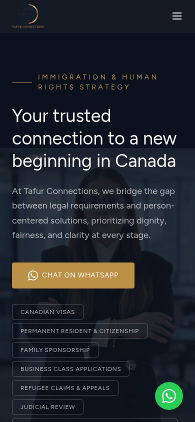 Tafur Connections — mobile view